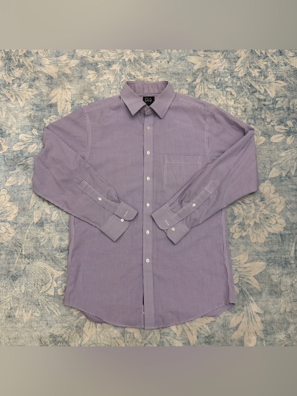 Men’s Joseph A Banks Traveler Slim Fit 15 1/2-32 Long Sleeve Button Down Purple